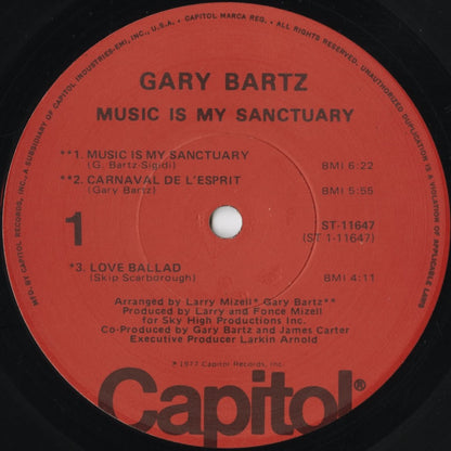 Gary Bartz - Music Is My Sanctuary (ST-11647) LP 1977 US Capitol｜中古LP
