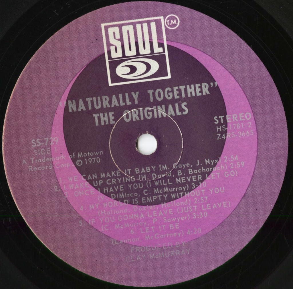 The Originals - Naturally Together (SS-729) 1970 US SOUL｜中古LP