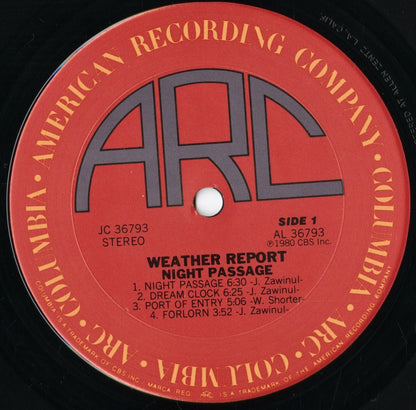 Weather Report - Night Passage (JC 36793) 1980 US Columbia/ARC｜中古LP