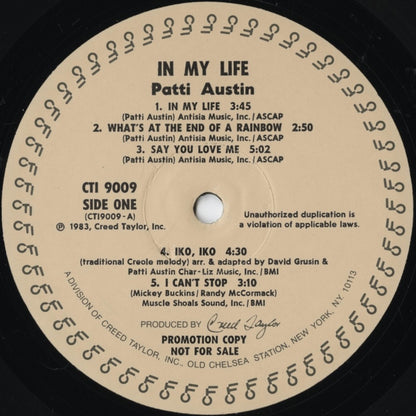 Patti Austin / パティ・オースティン / In My Life (CTI 9009)