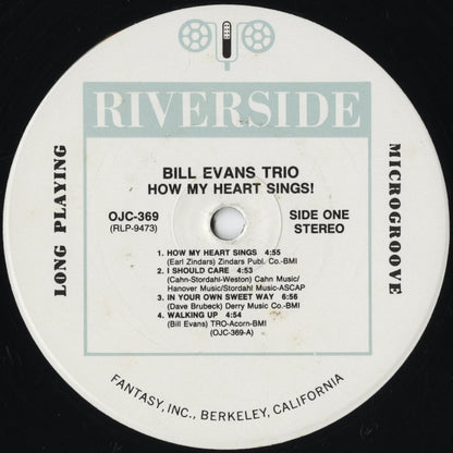 Bill Evans - How My Heart Sings! (OJC-369) 1989 US Riverside / OJC｜中古LP