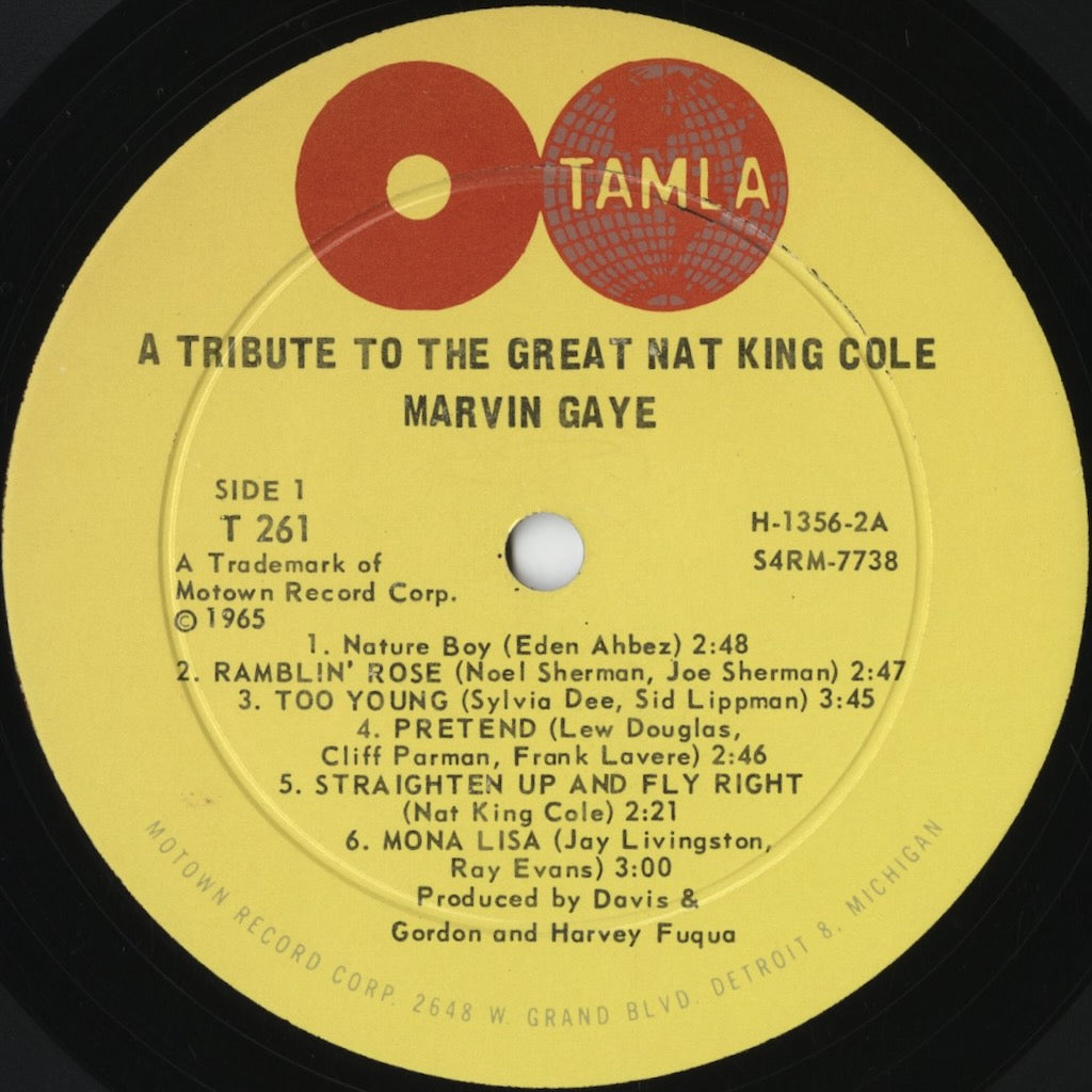 Marvin Gaye – A Tribute To Great Nat King Cole (T 261) LP 1965 US Tamla | 中古LP