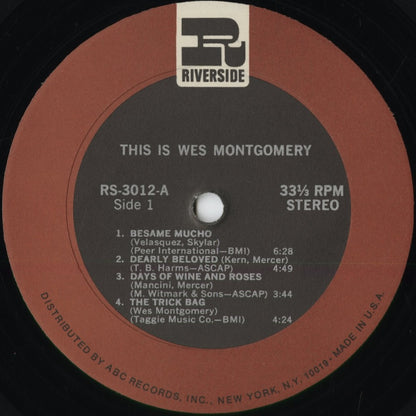 Wes Montgomery - This Is Wes Montgomery (RS 3012) 1968 US Riverside｜中古LP