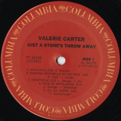 Valerie Carter - Just A Stone's Throw Away (PC 34155) 1977 US Columbia｜中古LP