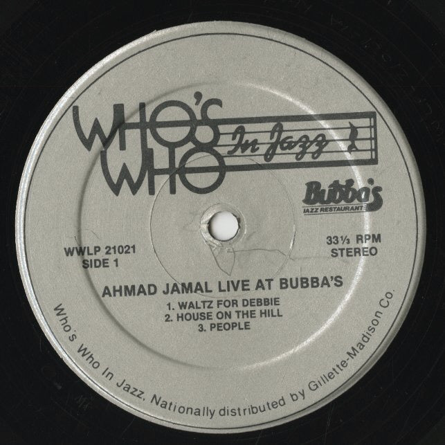 Ahmad Jamal / アーマッド・ジャマル / Live At Bubbas (WWLP 21021)