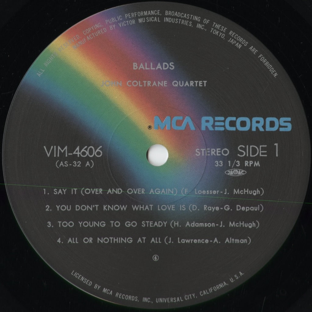 John Coltrane - Ballads (VIM-4606) 1980 JPN Impulse｜中古LP