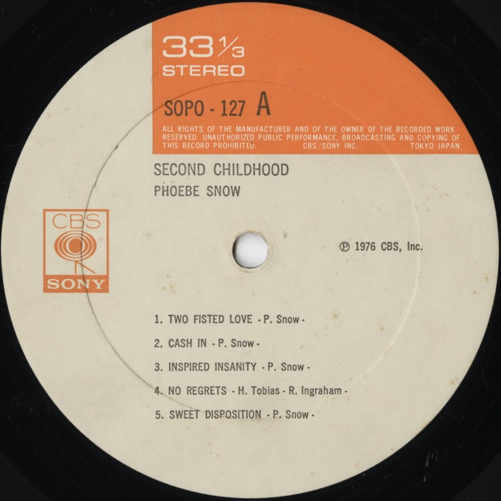 Phoebe Snow – Second Childhood (SOPO-127) LP 1976 US CBS/Sony | 中古LP