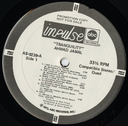 Ahmad Jamal - Tranquility (AS-9238) LP 1973 US Impulse｜中古LP