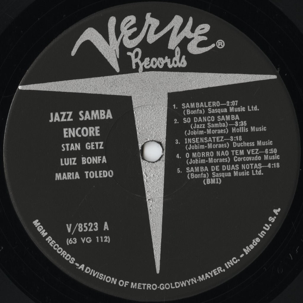 Stan Getz / Luiz Bonfa - Jazz Samba Encore! (V-8523) LP 1963 US Verve | 中古LP