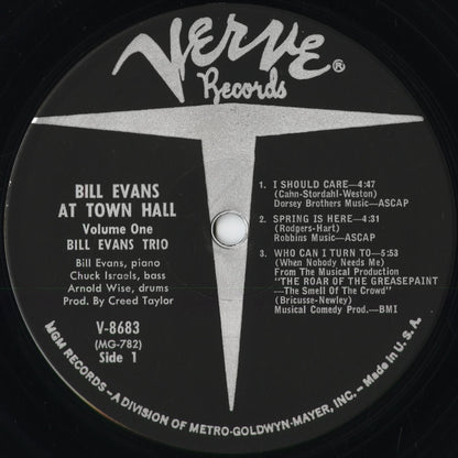 Bill Evans - Bill Evans At Town Hall Volume One (V-8683) 1967 US Verve MONO｜中古LP
