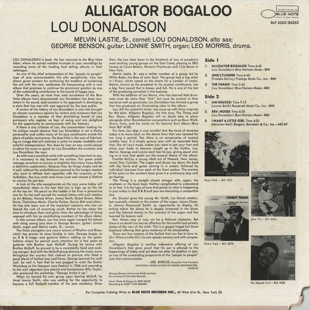 LP ルー・ドナルドソン アリゲーター・ブーガルー BLUE NOTE BST 84263 レコード LOU DONALDSO ALIGATOR BOGALOO 札幌市 平岸店 Alligator Bogaloo - ルー・ドナルドソンのアルバム - Apple Music