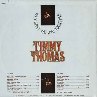 Timmy Thomas - Why Can't We Live Together (ST-6501) 1972 US Glades｜中古LP