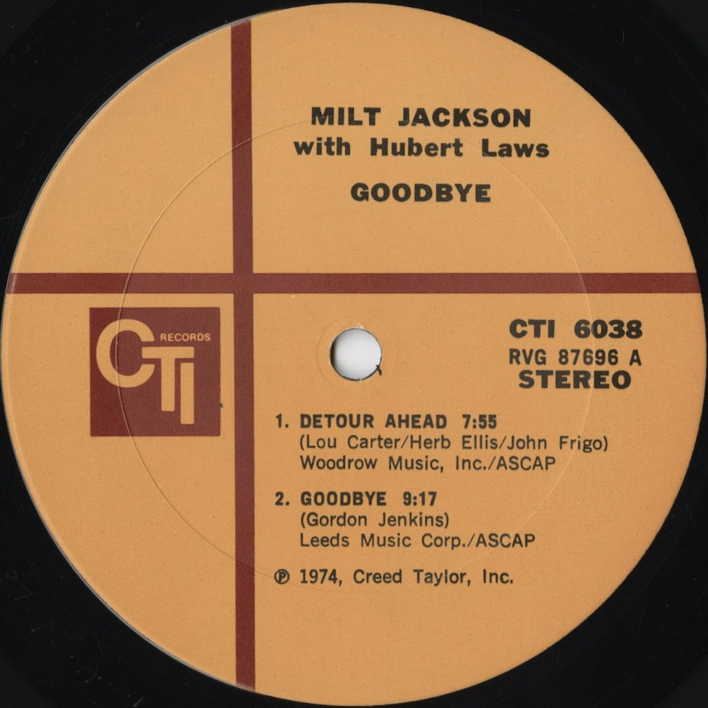 Milt Jackson - Goodbye (CTI 6038) 1974 US CTI｜中古LP