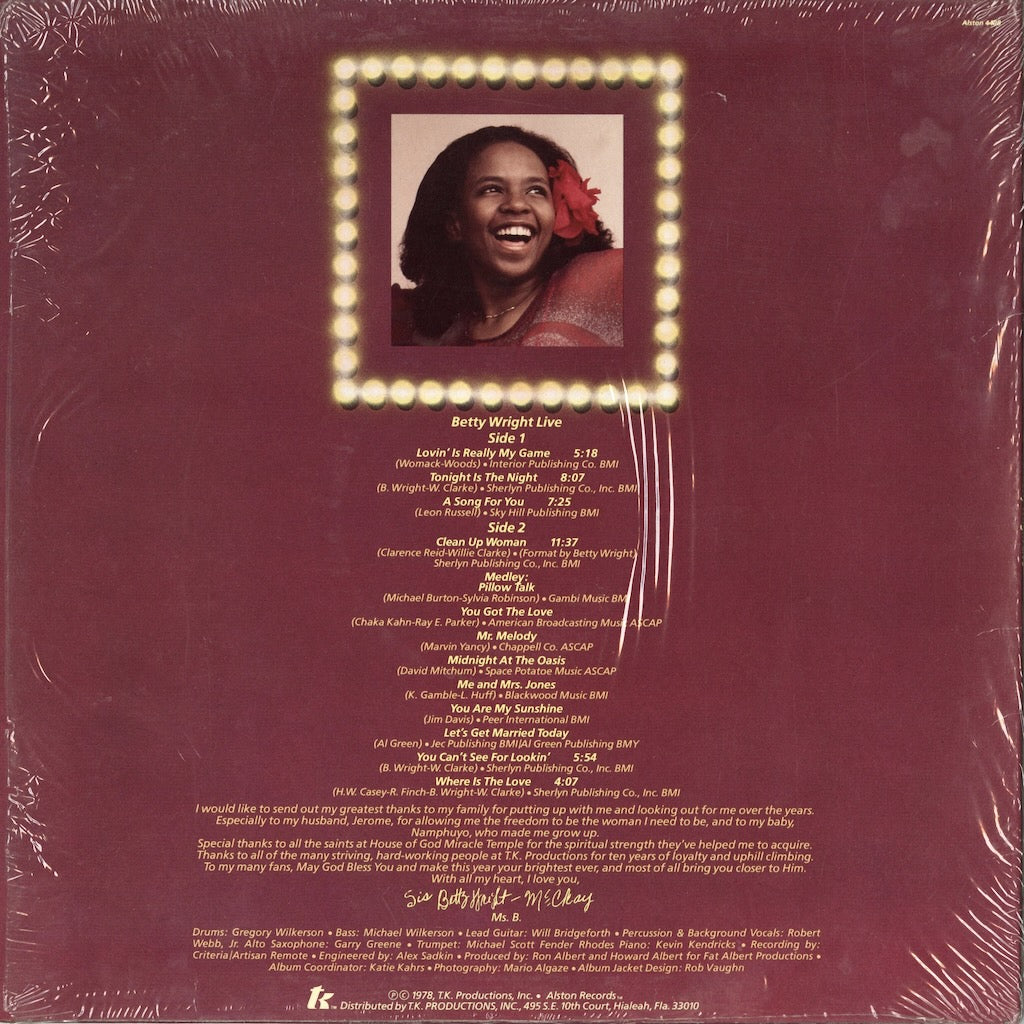 Betty Wright / ベティ・ライト / Live (4408)