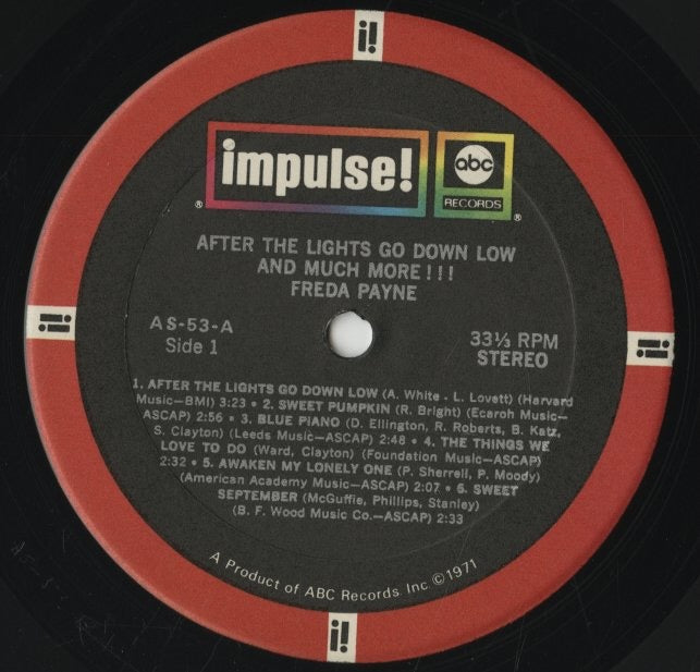 Freda Payne / フリーダ・ペイン / After The Lights Go Down Low And Much More!!! (AS-53)