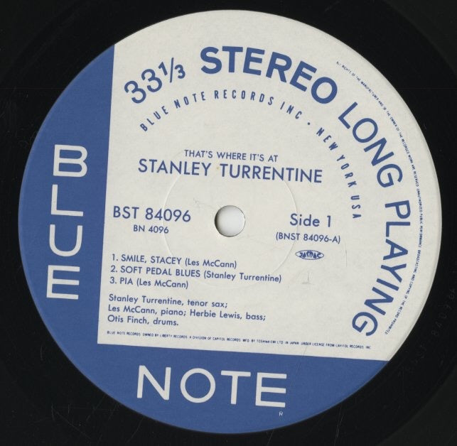 Stanley Turrentine / スタンリー・タレンタイン / That's Where It's At (BN 4096)