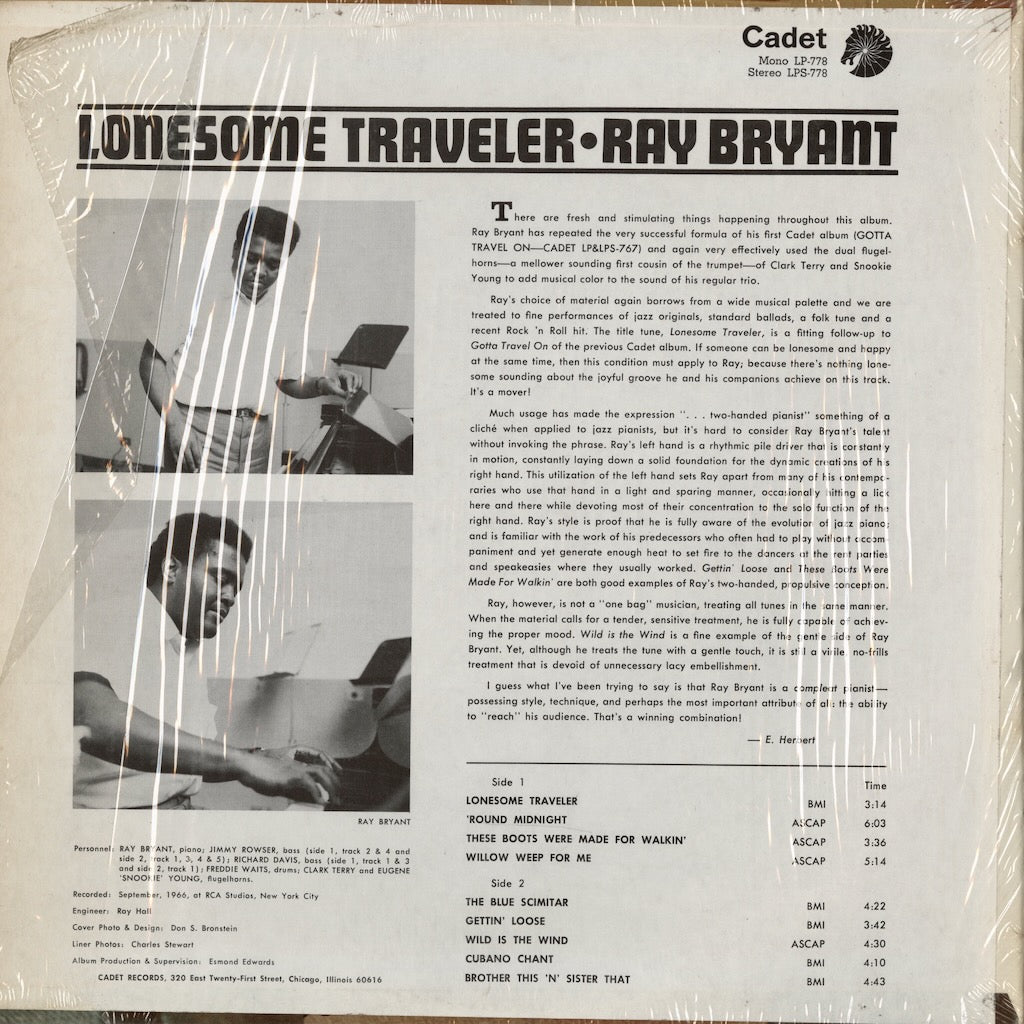 Ray Bryant / レイ・ブライアント / Lonesome Traveler (LPS-778)