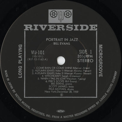 Bill Evans - Portrait In Jazz (VIJ-101) 1984 JPN Riverside / Victor｜中古LP