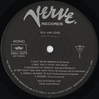 Ella Fitzgerald - Louis Armstrong - Ella and Louis (20MJ 0079) 1986 JPN Verve｜中古LP