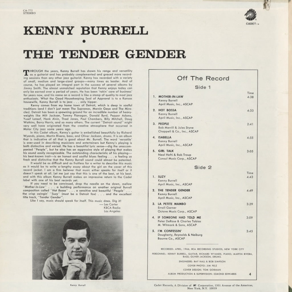 Kenny Burrell / ケニー・バレル / The Tender Gender (CA-772)