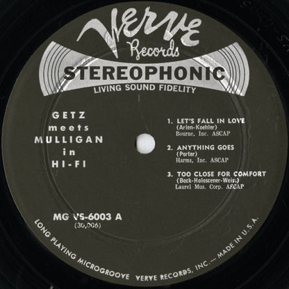 Stan Getz - Gerry Mulligan / スタン・ゲッツ　ジェリー・マリガン / Getz Meets Mulligan In Hi-FI (MG VS-6003)