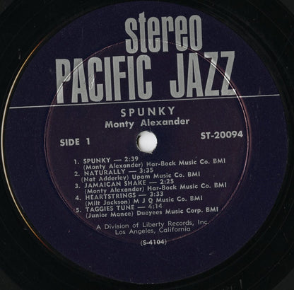 Monty Alexander / モンティー・アレキサンダー / Spunky (ST-20094)