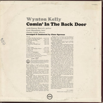Wynton Kelly - Comin' In The Back Door (V-8576) 1963 US Verve MONO｜中古LP