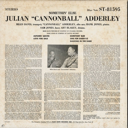 Cannonball Adderley - Somethin' Else (GXK 3001) 1977 JPN Blue Note / King Record｜中古LP