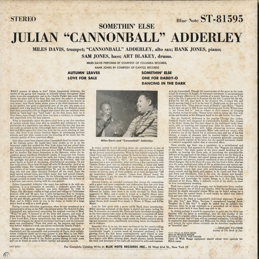 Cannonball Adderley - Somethin' Else (GXK 3001) 1977 JPN Blue Note / King Record｜中古LP