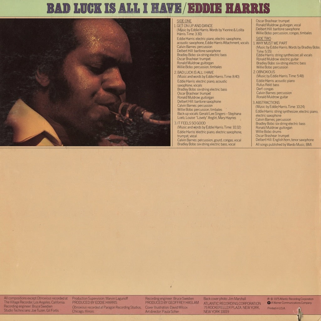 Eddie Harris / エディ・ハリス / Bad Luck Is All I Have (SD 1675)