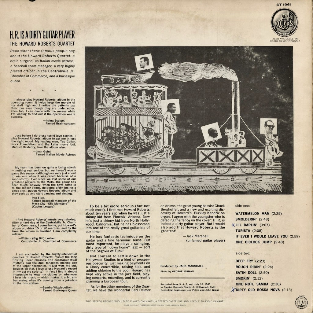 Howard Roberts Quartet – H.R. Is A Dirty Guitar Player (ST 1961) 1963 US Capitol | 中古LP
