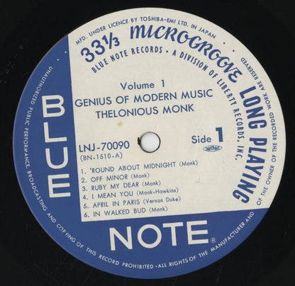 Thelonious Monk / セロニアス・モンク / Genius Of Modern Music Vol.1 (LNJ-70090)
