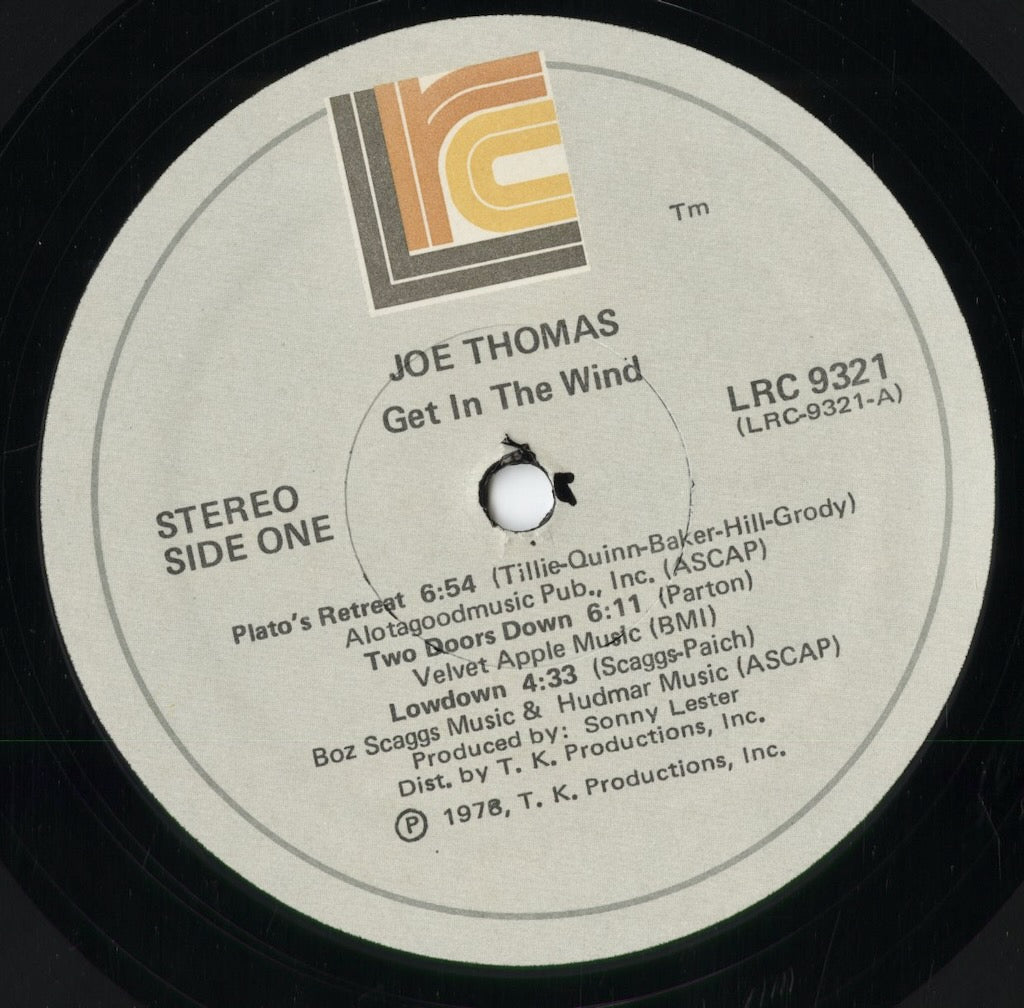 Joe Thomas - Get In The Wind (LRC 9321) 1978 US LRC｜中古LP