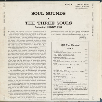 The 3 Souls - Soul Sounds (LP-4044) 1965 US Argo｜中古LP