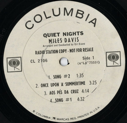 Miles Davis - Quiet Nights (CL 2106) LP 1963 US Columbia｜中古LP