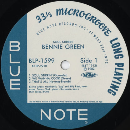 Bennie Green - Soul Stirrin' (K18P 9210) 1983 JPN Blue Note｜中古LP