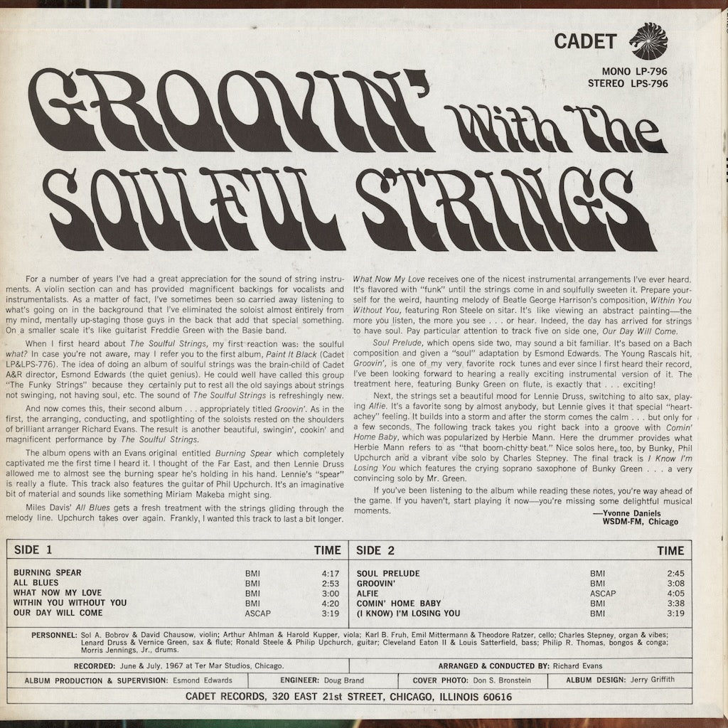 The Soulful Strings / ソウルフル・ストリングス / Groovin' With The Soulful Strings (LPS 796)