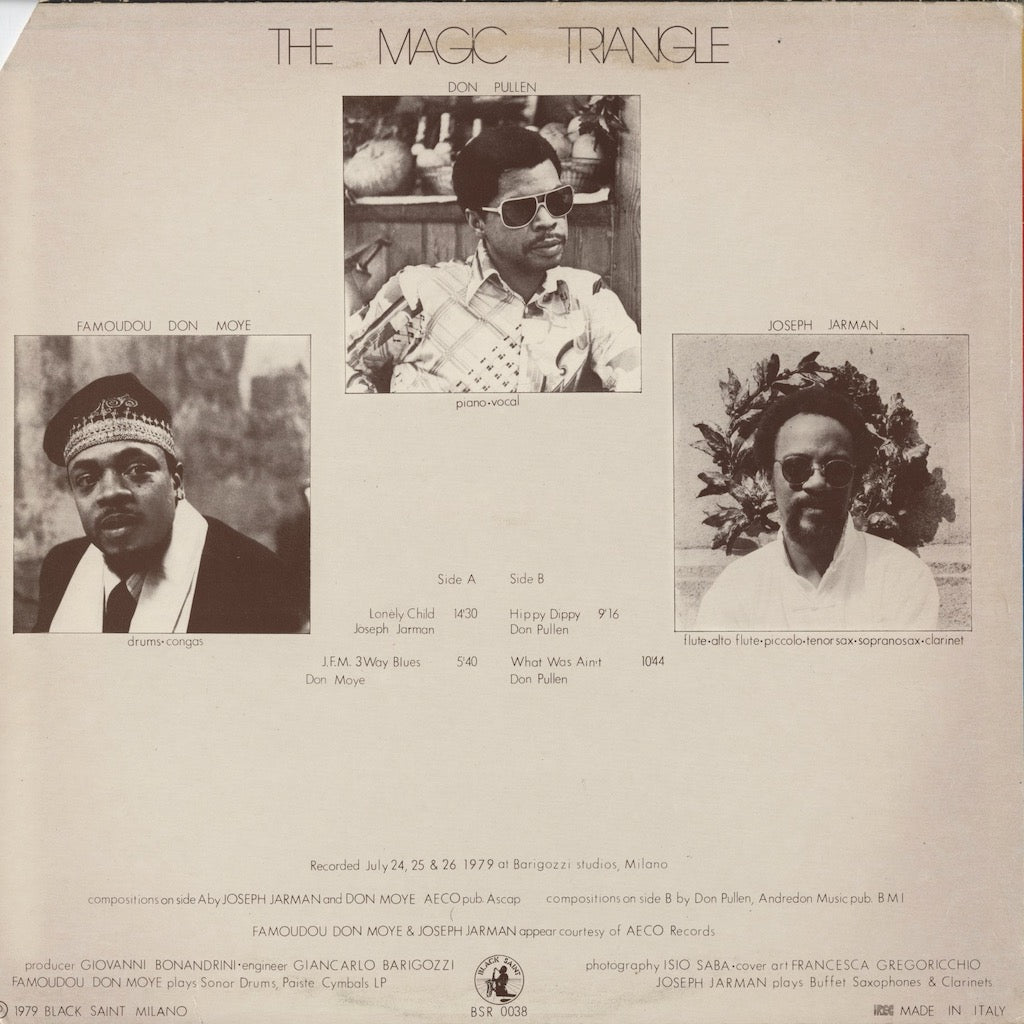 Joseph Jarman, Don Pullen, Don Moye - The Magic Triangle (BSR 0038) LP 1979 Italy Black Saint