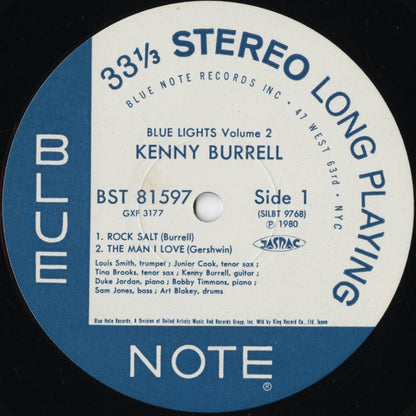 Kenny Burrell - Blue Lights Volume 2 (GXF-3177) LP 1980 JPN Blue Note｜中古LP