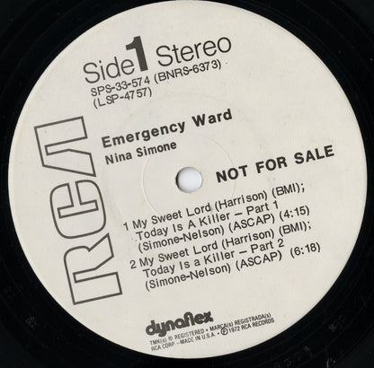 Nina Simone - Emergency Ward! (SPS-33-574) LP 1972 US RCA｜中古LP