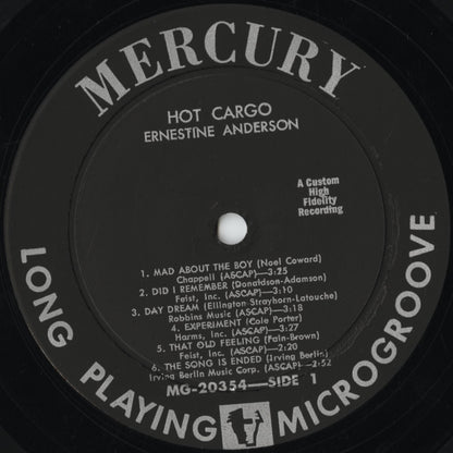 Ernestine Anderson – Hot Cargo (MG 20354) LP 1958 US Mercury | 中古LP