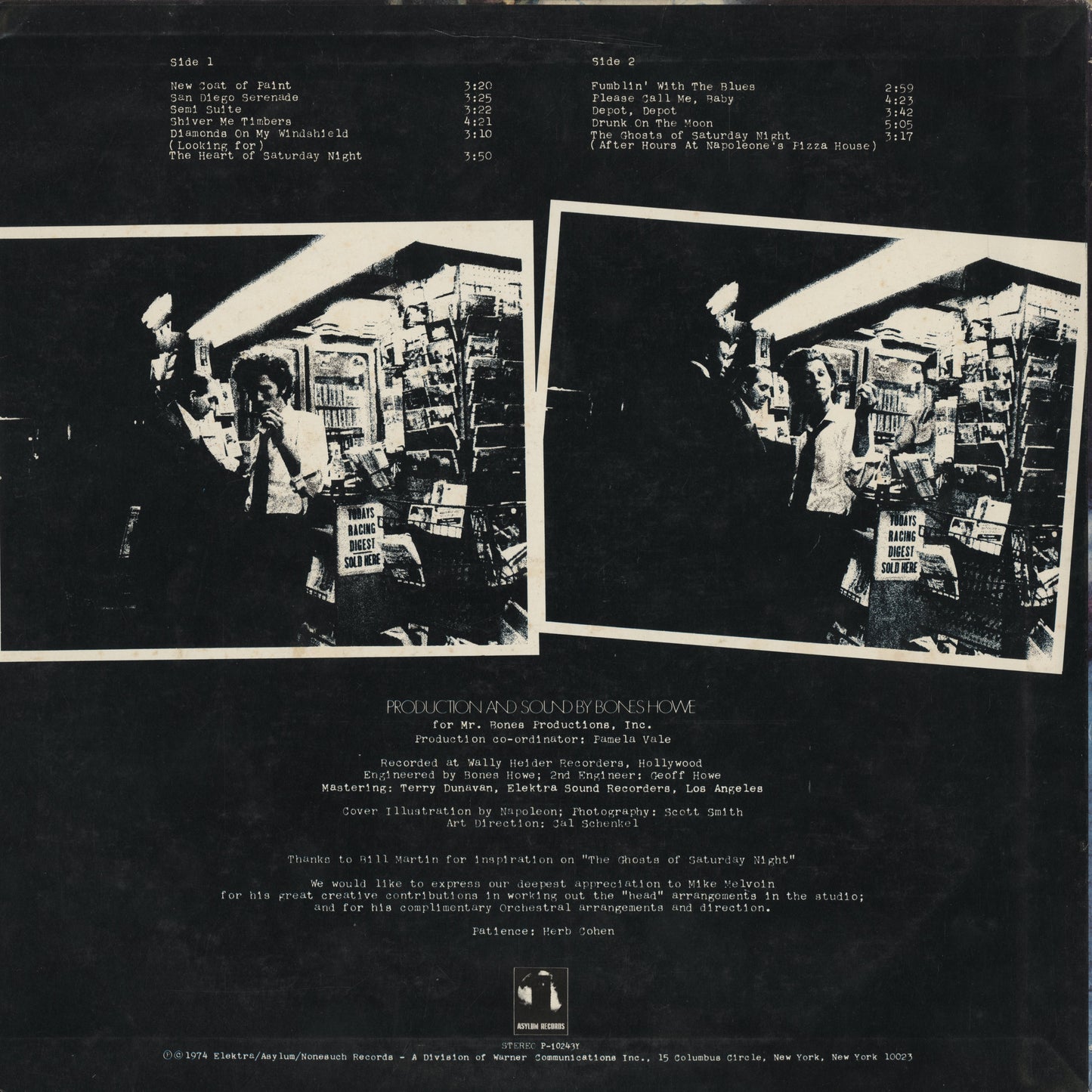 Tom Waits - The Heart Of Saturday Night (P-10243Y) LP 1976 JPN Asylum｜中古LP