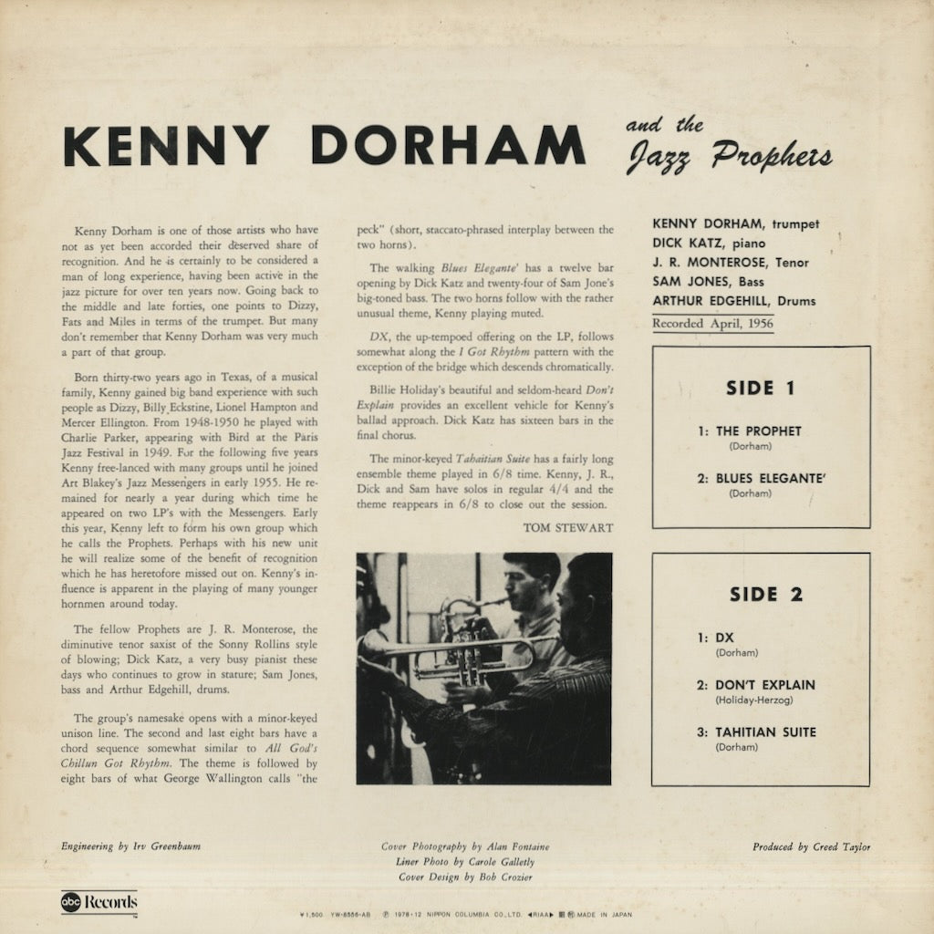 Kenny Dorham / ケニー・ドーハム / And The Jazz Prophets – Vol. 1 (YW-8556-AB)