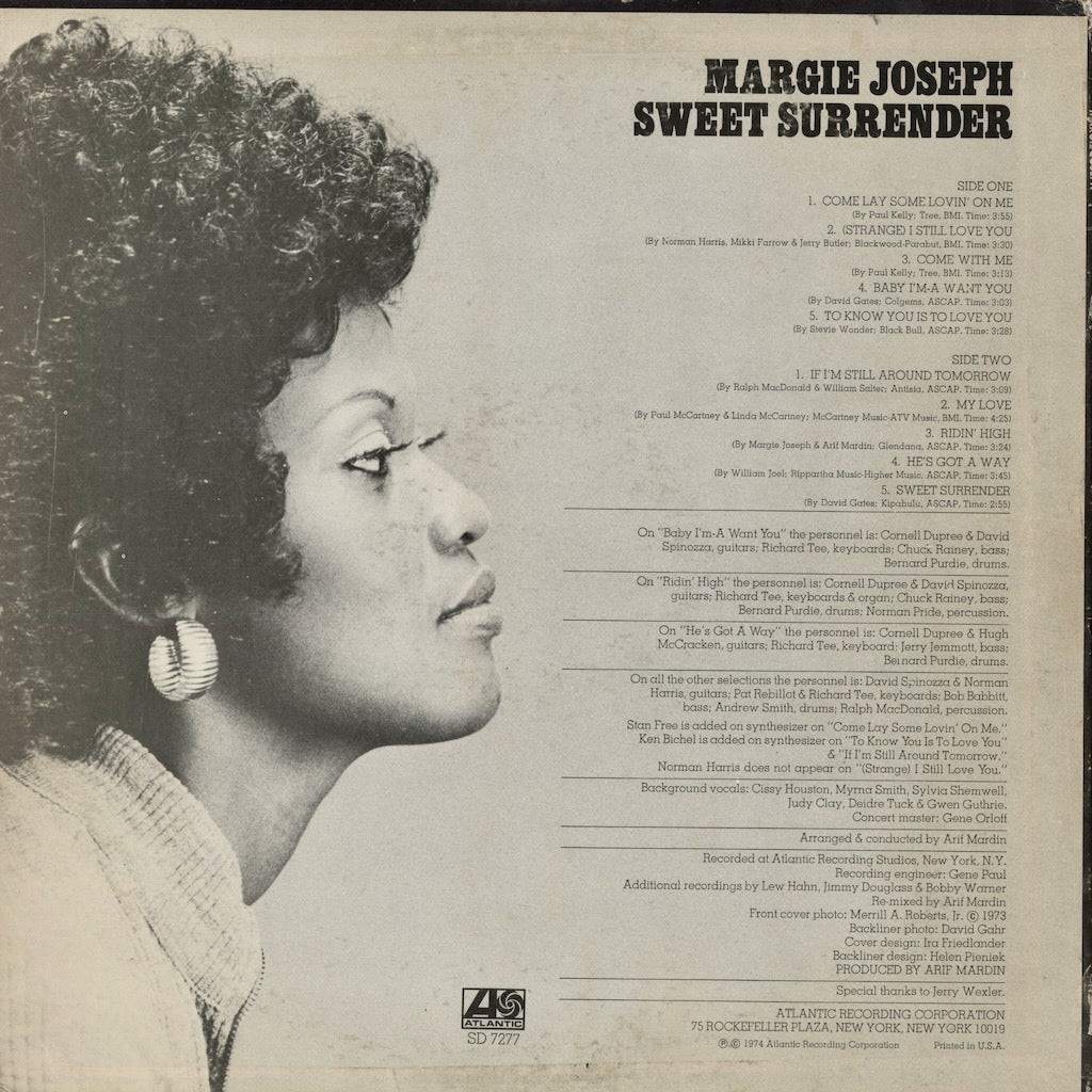 Margie Joseph - Sweet Surrender (SD 7277) 1974 US Atlantic｜中古LP