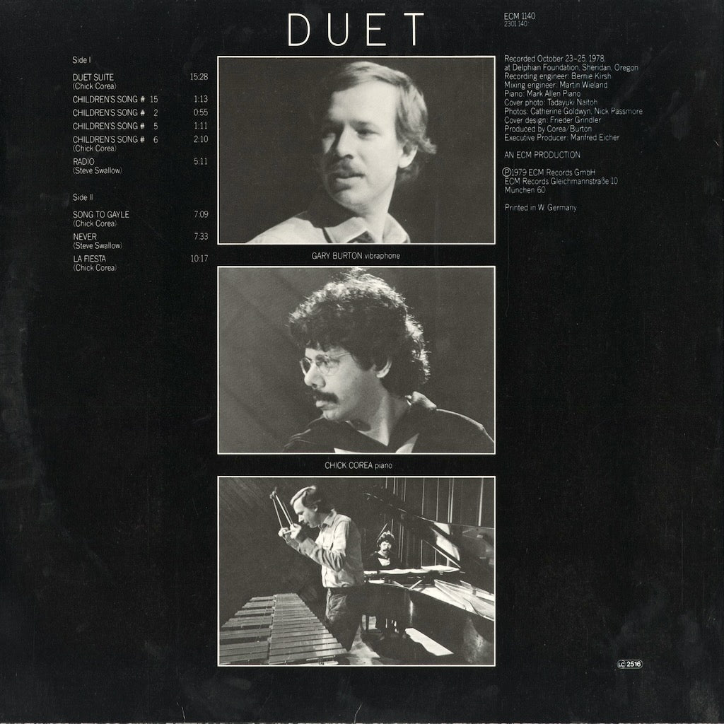 Gary Burton / Chick Corea - Duet (ECM 1140) 1979 GER ECM｜中古LP
