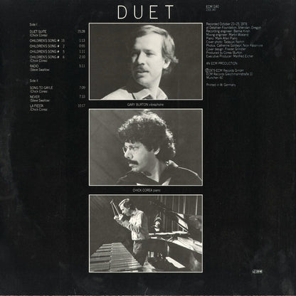 Gary Burton / Chick Corea - Duet (ECM 1140) 1979 GER ECM｜中古LP