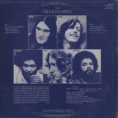 Brian Auger / ブライアン・オーガー / Closer To It! (APL1-0140)