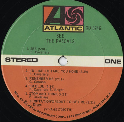 The Rascals - See (SD 8246) 1969 US Atlantic｜中古LP