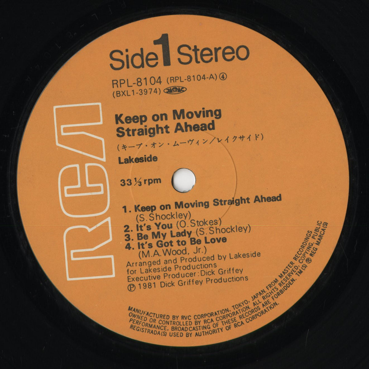 Lakeside - Keep On Moving Straight Ahead (RPL-8104) 1981 JPN RCA｜中古LP