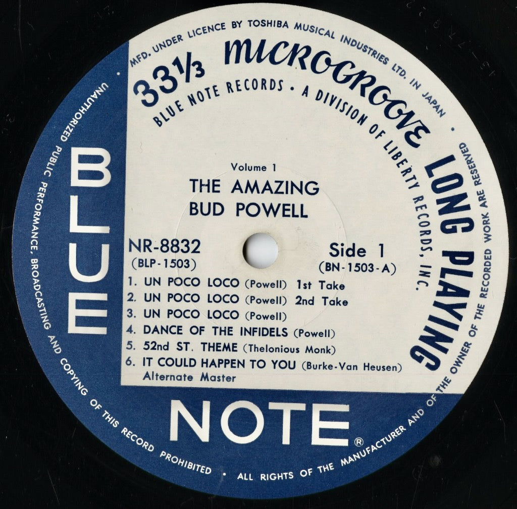 Bud Powell - The Amazing Bud Powell Volume 1 (NR-8832) 1973 JPN Blue Note｜中古LP